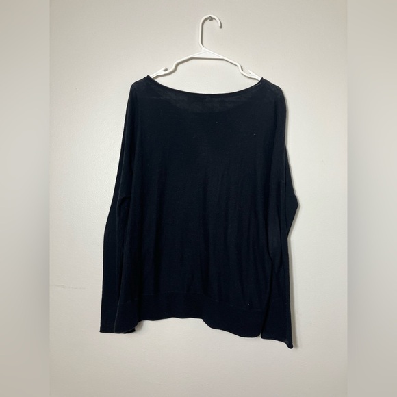 Vince Long Sleeve Sweater Sz M Black Cotton‎ Casual Minimalist Neutral - Picture 4 of 6